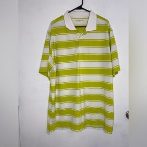 Nike Golf Dri-Fit Green & White Striped Polo